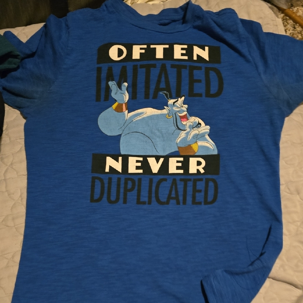 Blue Graphic T-Shirt with Genie Design